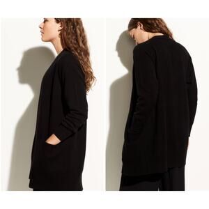 VINCE Black Cashmere Raglan Long Sleeve Open Front Knit Cardigan W/ Pockets XS